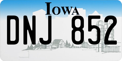 IA license plate DNJ852