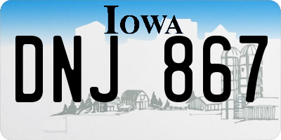 IA license plate DNJ867
