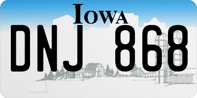 IA license plate DNJ868