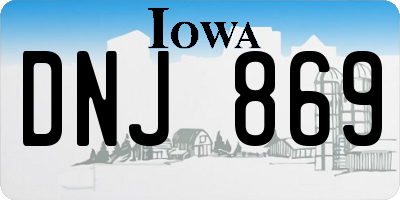 IA license plate DNJ869