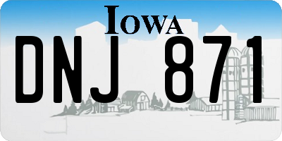 IA license plate DNJ871