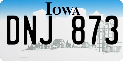 IA license plate DNJ873