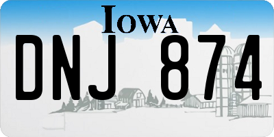 IA license plate DNJ874