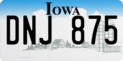 IA license plate DNJ875