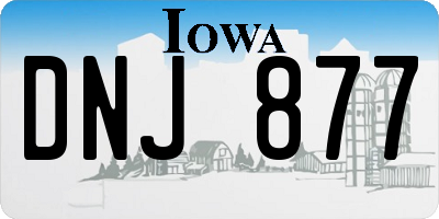 IA license plate DNJ877