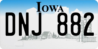 IA license plate DNJ882