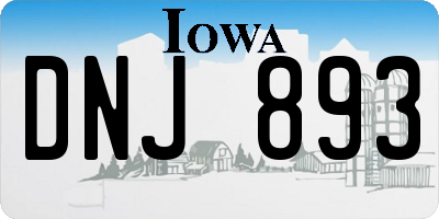 IA license plate DNJ893