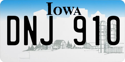 IA license plate DNJ910