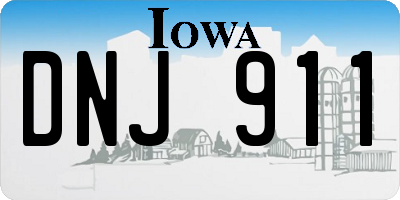 IA license plate DNJ911