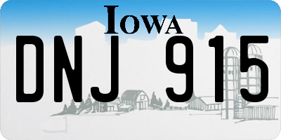 IA license plate DNJ915