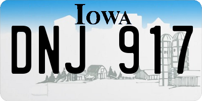 IA license plate DNJ917