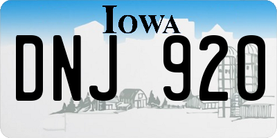 IA license plate DNJ920