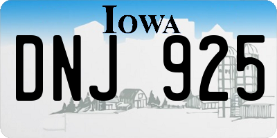 IA license plate DNJ925