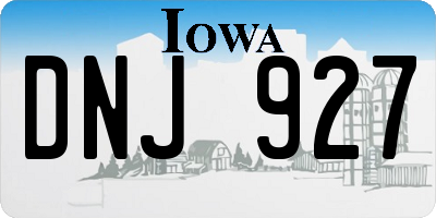 IA license plate DNJ927
