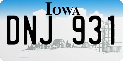 IA license plate DNJ931