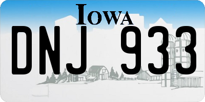IA license plate DNJ933
