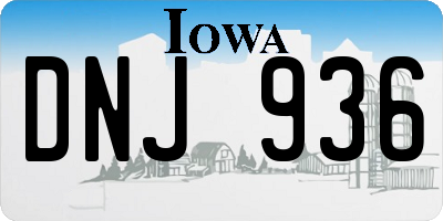 IA license plate DNJ936