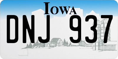 IA license plate DNJ937