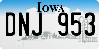 IA license plate DNJ953