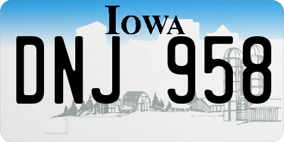IA license plate DNJ958
