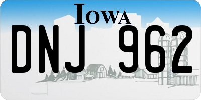 IA license plate DNJ962