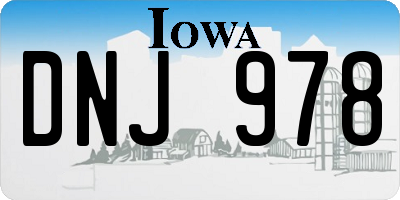IA license plate DNJ978