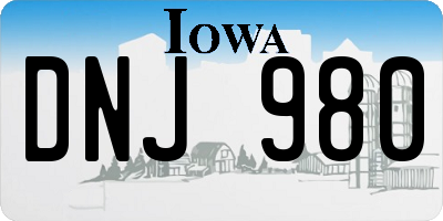 IA license plate DNJ980