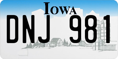 IA license plate DNJ981