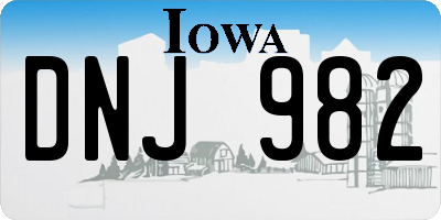 IA license plate DNJ982