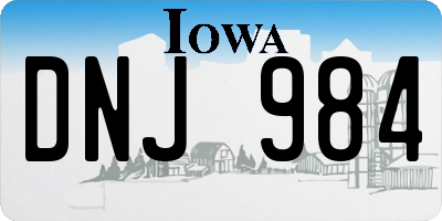 IA license plate DNJ984
