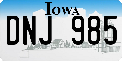 IA license plate DNJ985