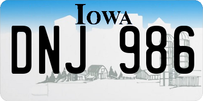 IA license plate DNJ986