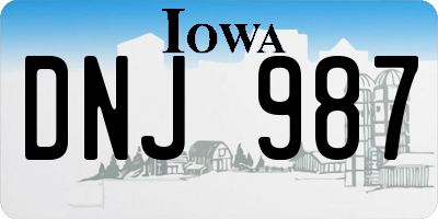 IA license plate DNJ987