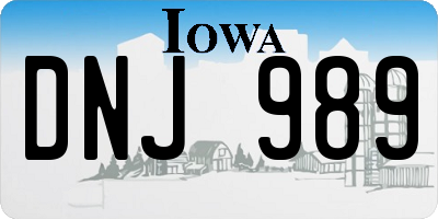 IA license plate DNJ989
