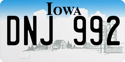 IA license plate DNJ992