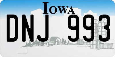 IA license plate DNJ993