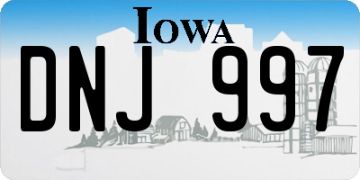 IA license plate DNJ997