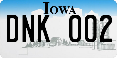 IA license plate DNK002