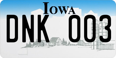 IA license plate DNK003