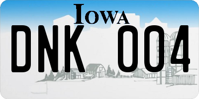 IA license plate DNK004