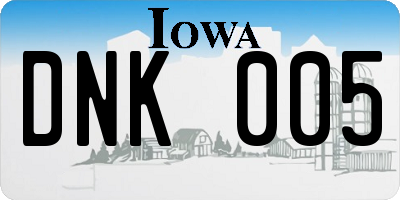 IA license plate DNK005