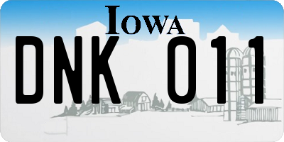 IA license plate DNK011