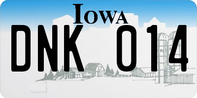 IA license plate DNK014