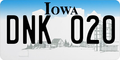 IA license plate DNK020