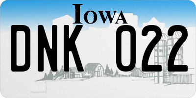 IA license plate DNK022