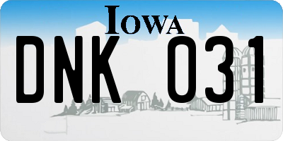 IA license plate DNK031