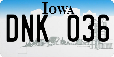 IA license plate DNK036