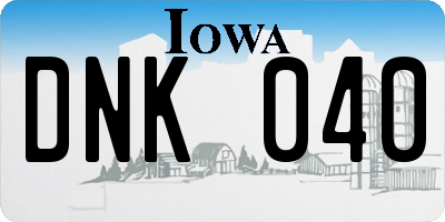 IA license plate DNK040
