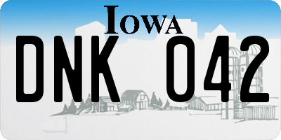 IA license plate DNK042