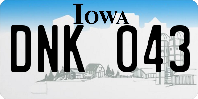 IA license plate DNK043